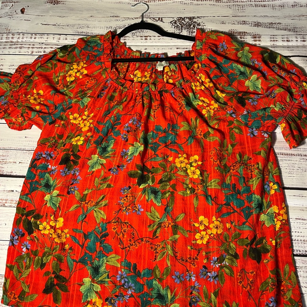 Chenault Red Floral Blouse